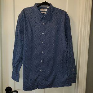 Nick Graham Everywhere Men's Shirt Stretch Modern Fit Blue Paisley Size 2XL